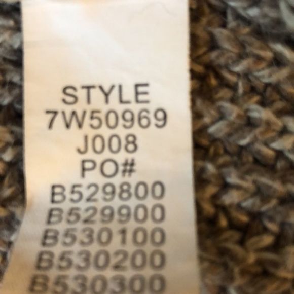 Lucky Brand Tomorrow taupe marled  cable knit sweater short fitted - Picture 13 of 14